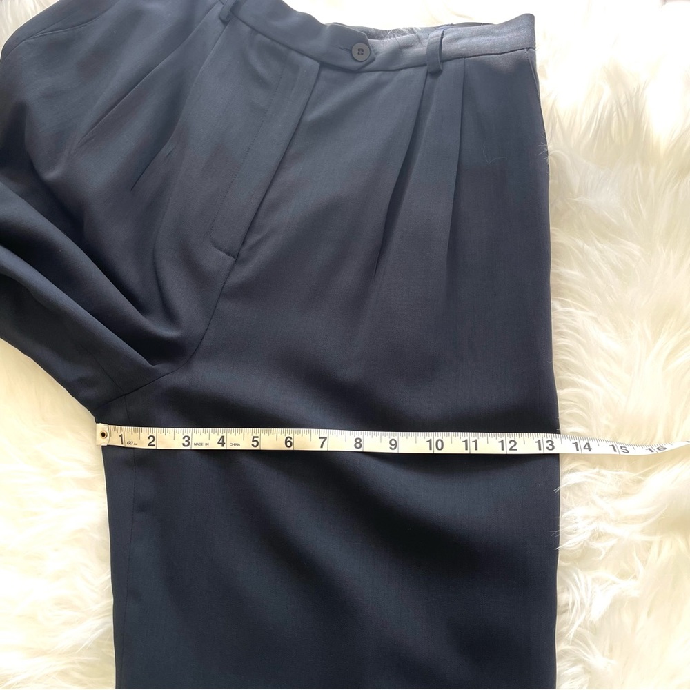 Doncaster High Waisted Wool Trousers/Slacks Navy Blue Size 10 - Picture 16 of 16